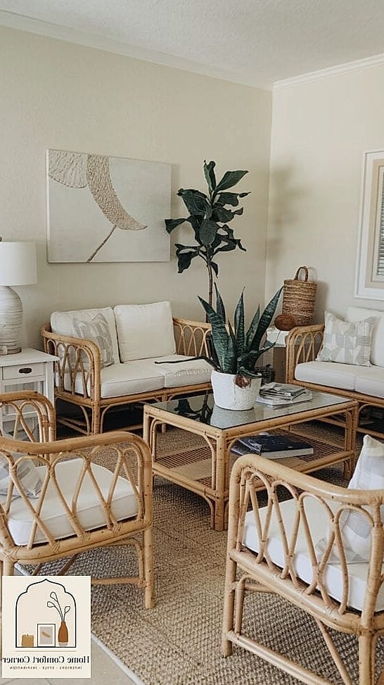 17 Beachy Room Decor Ideas That Work in Any Size Home 13 Add Cane or Rattan Furniture Pieces