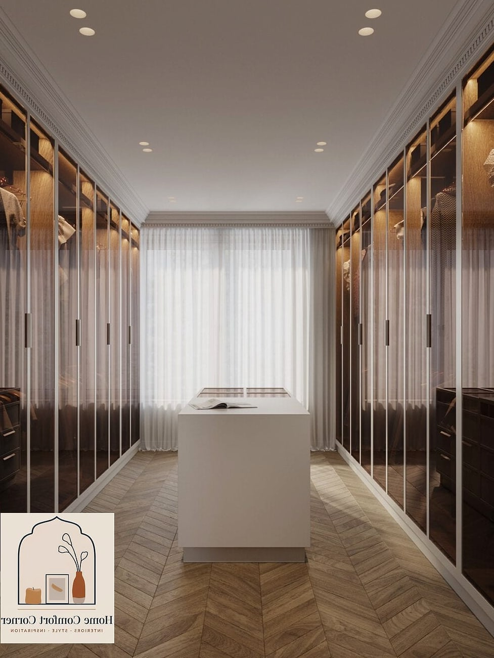 30 Dressing Room Ideas Tips From Top Interior Designers 4 Add a Center Island With Drawers