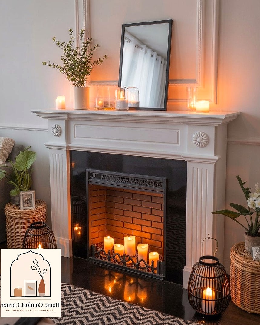 Add a Faux Fireplace or Mantel Ledge