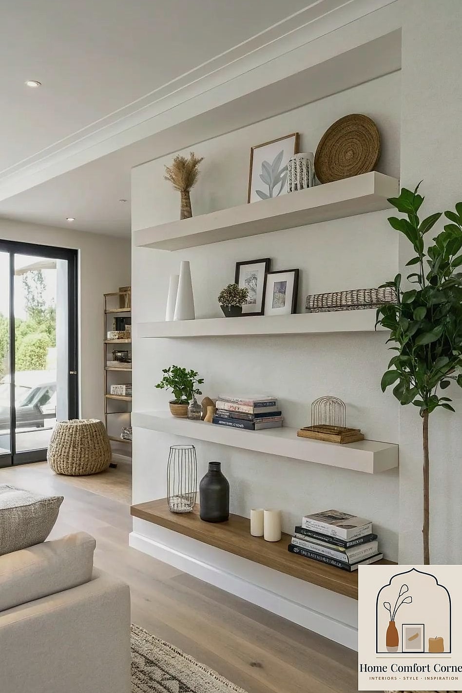 Add Floating Shelves in an Awkward Corner