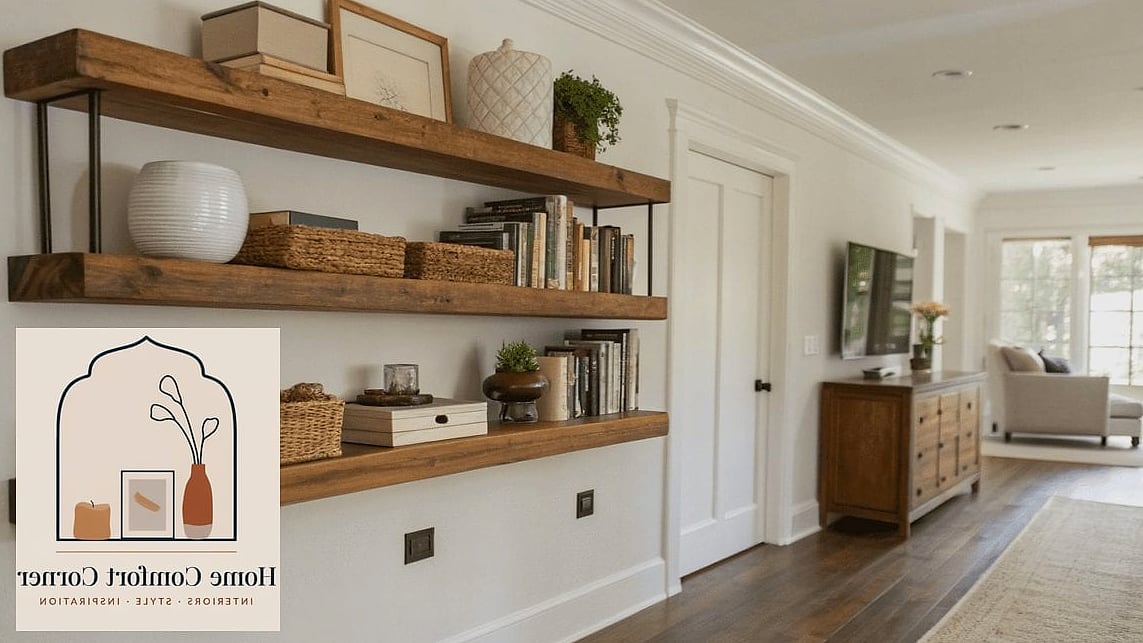 Add Floating Shelves Instead of Bulky Upper Cabinets