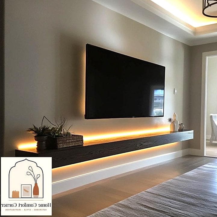 Add a Floating Console Behind Your Sofa as a Faux Room Divider