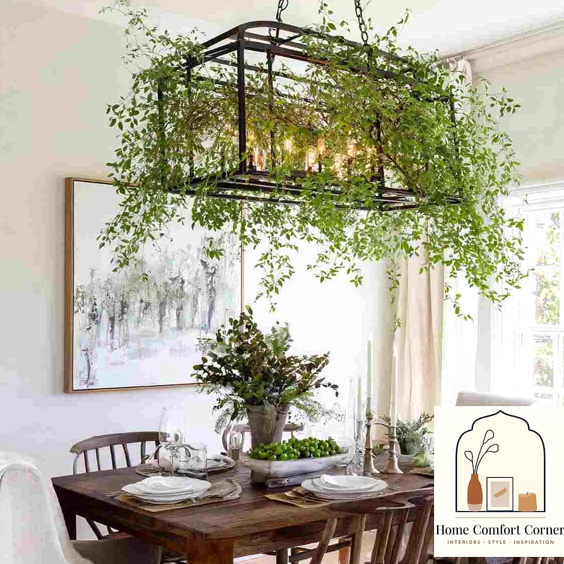 18 Dining Room Decor Ideas Before and After Transformations to Inspire 17 Adding Greenery and Seasonal Decor to the Table