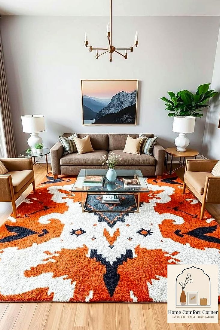 Add a Statement Rug to Anchor the Room