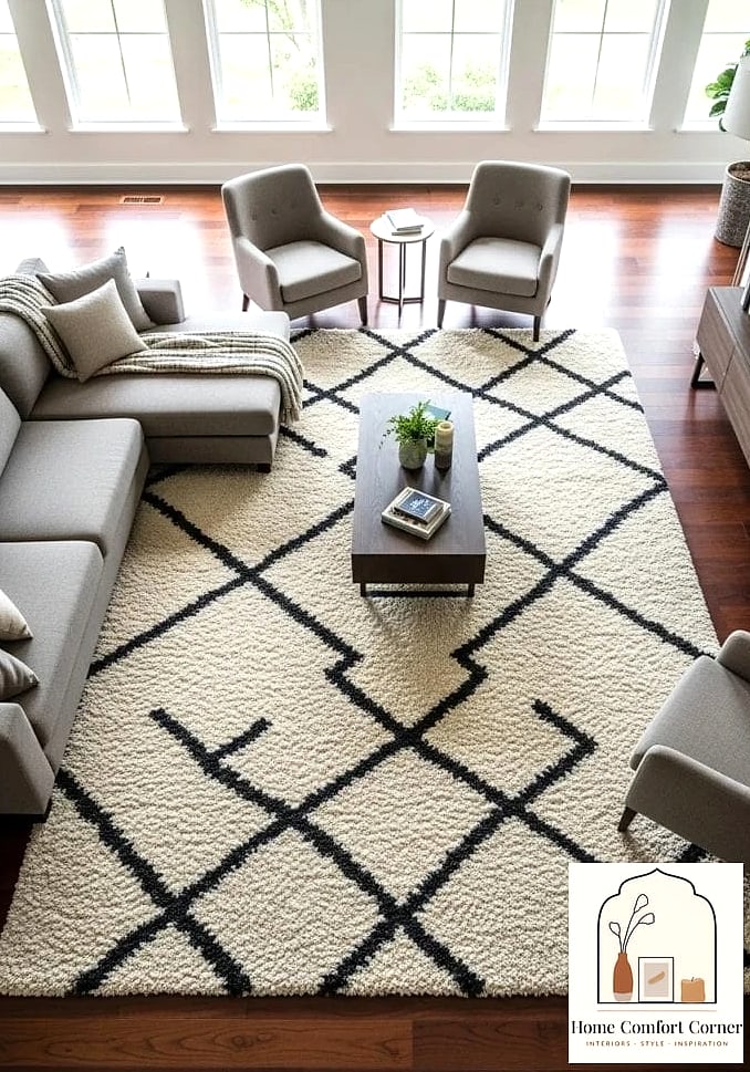 Add a Statement Rug That Anchors the Whole Room