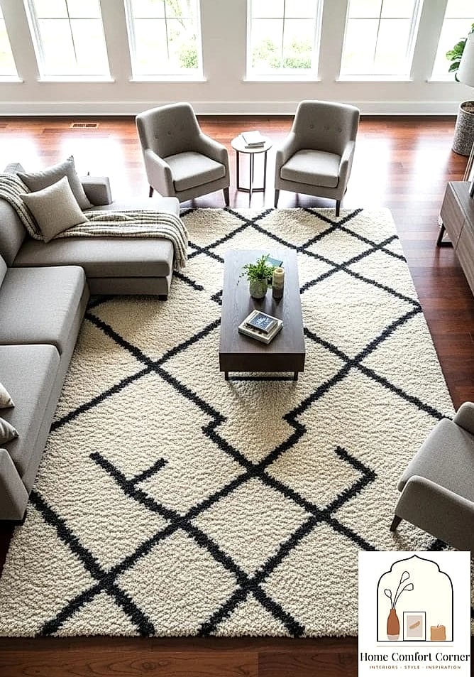 19 Interior Room Design Ideas to Upgrade Your Home This Weekend 4 Add a Statement Rug to Ground the Room