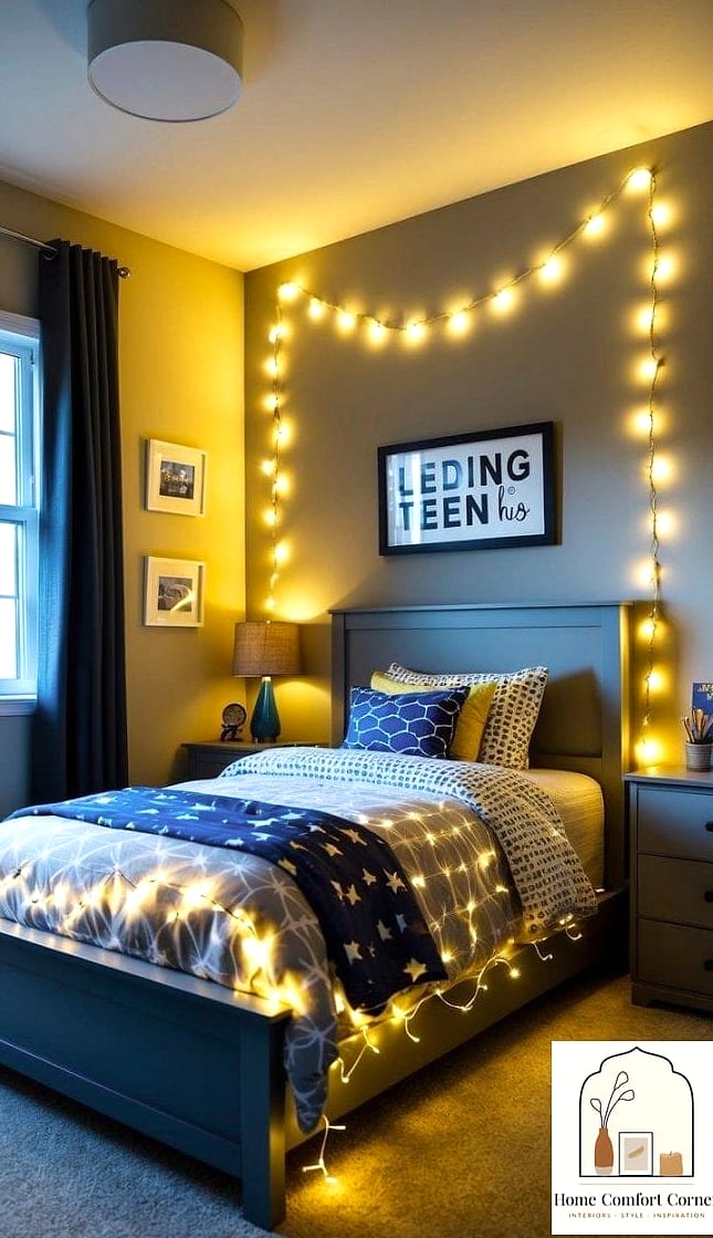 17 Boy Room Ideas Concepts That Are Actually Achievable on a Budget 18 Add String Lights or a Statement Lamp for Layered Lighting