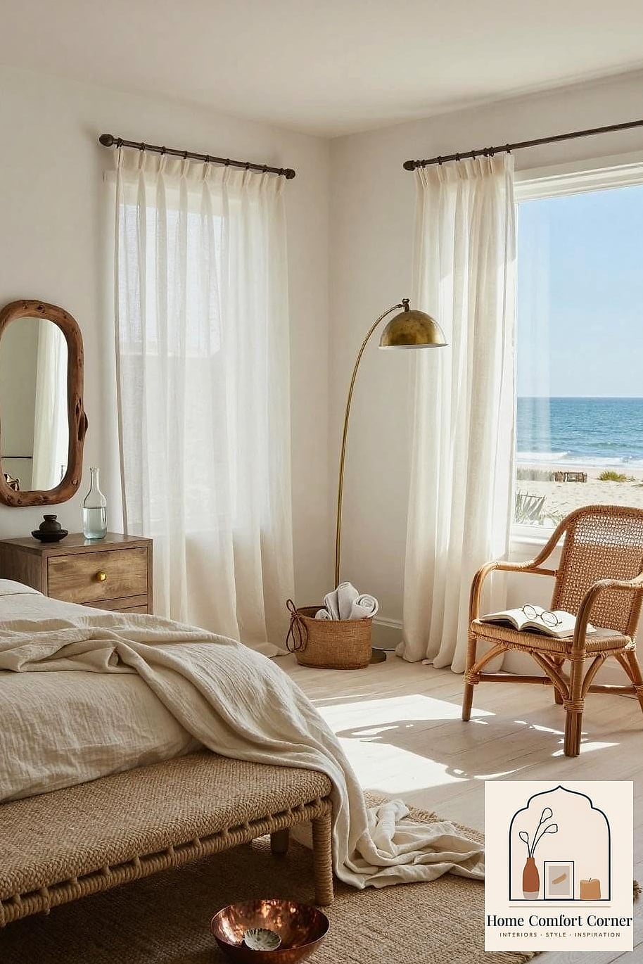 17 Beachy Room Decor Ideas That Work in Any Size Home 16 Add Warm Brass or Weathered Metal Fixtures