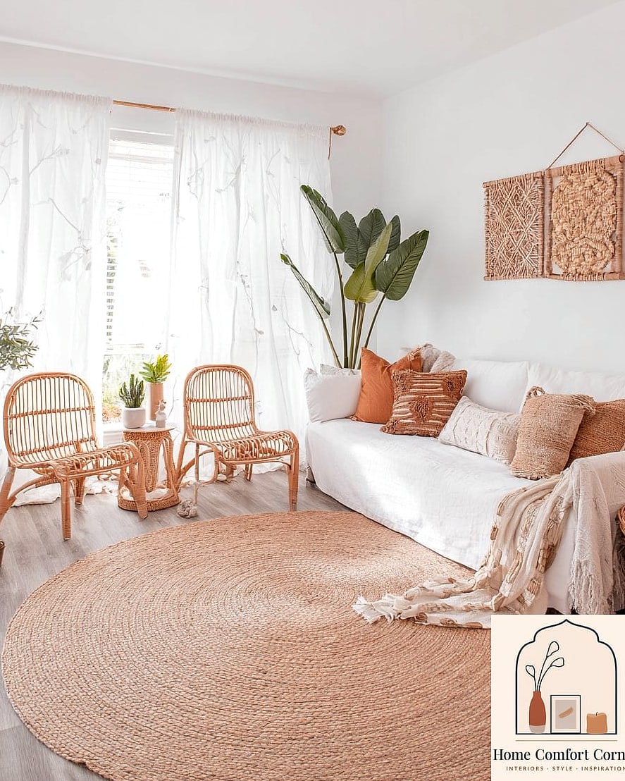 Add a Wool or Jute Area Rug Under the Coffee Table