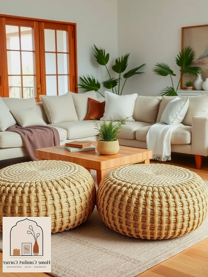 Add a Woven Pouf or Ottoman
