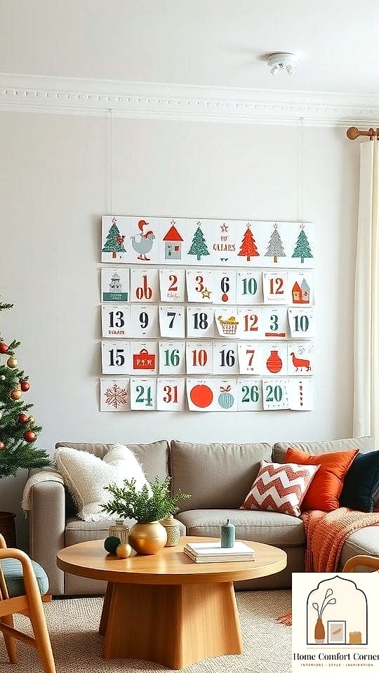 22 Stunning Christmas Room Decor Ideas Ideas for Every Budget 15 An Advent Calendar Display as Wall Art