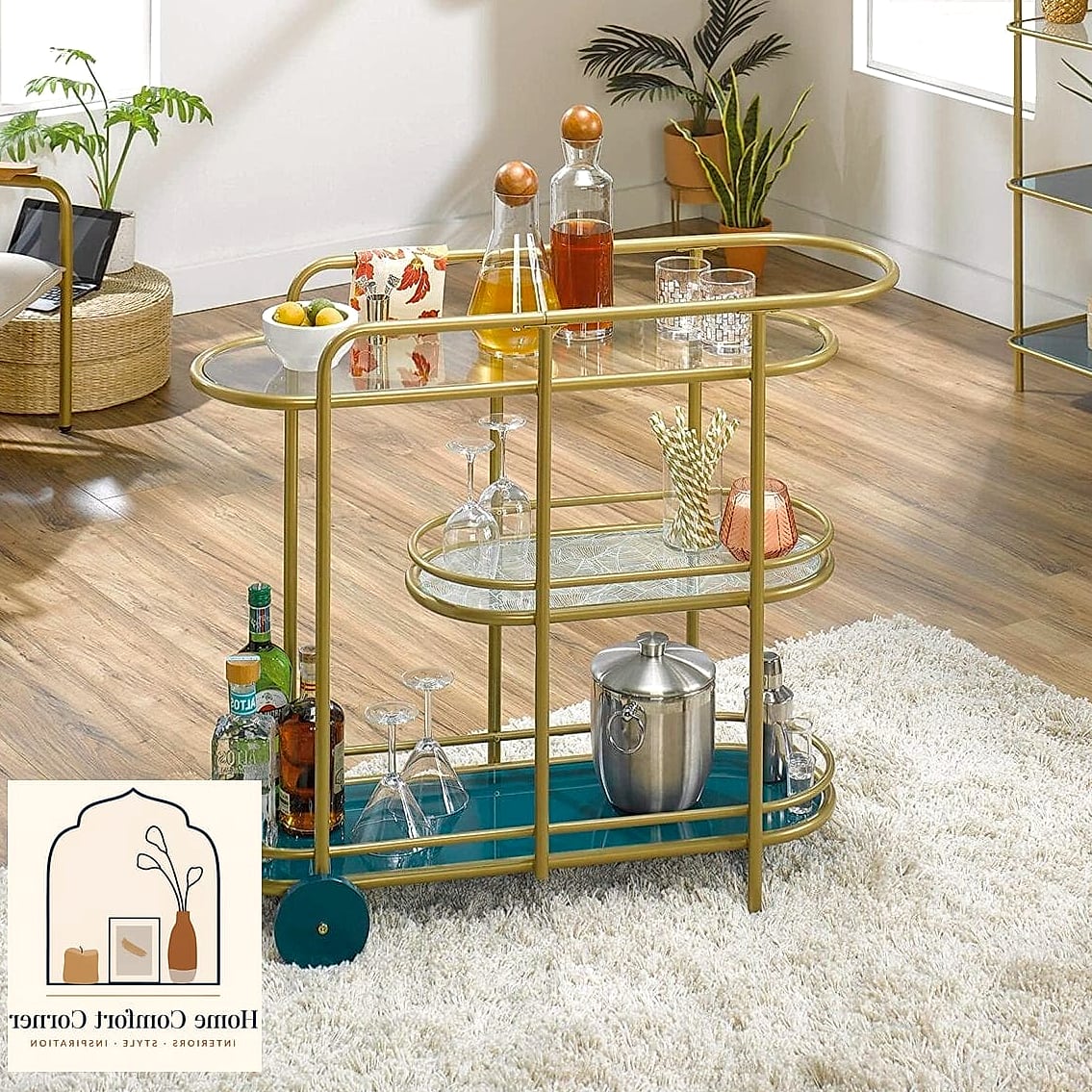A Bar Cart as a Flexible Small-Space Piece