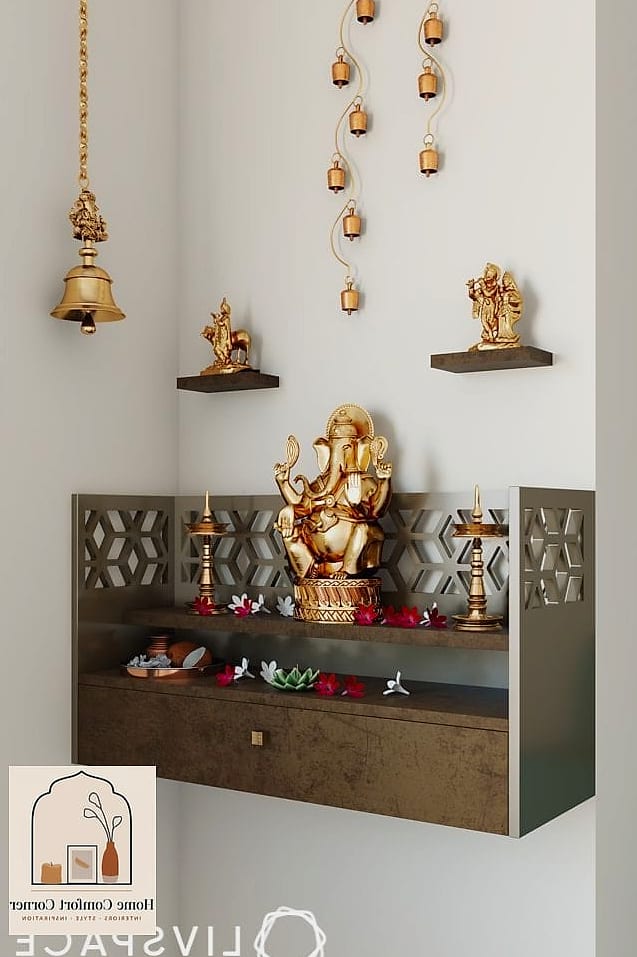 Bare Shelf Display Organized With Baskets and Trays