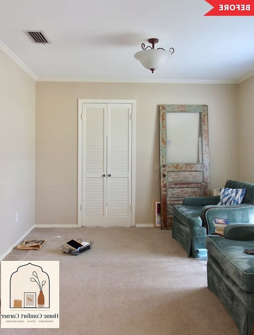 13 Small Room Ideas Before and After Transformations to Inspire 11 A Beige Home Gym Corner Becomes Motivating and Bright