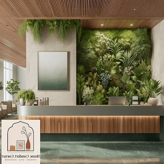 18 Creative Clinic Interior Design Ideas You Haven't Seen Before 2 Biophilic Reception Walls
