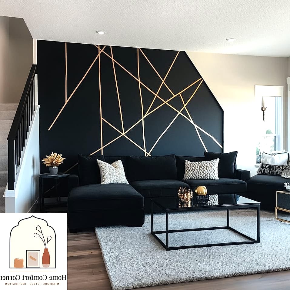 A Black Accent Wall Behind the Bed