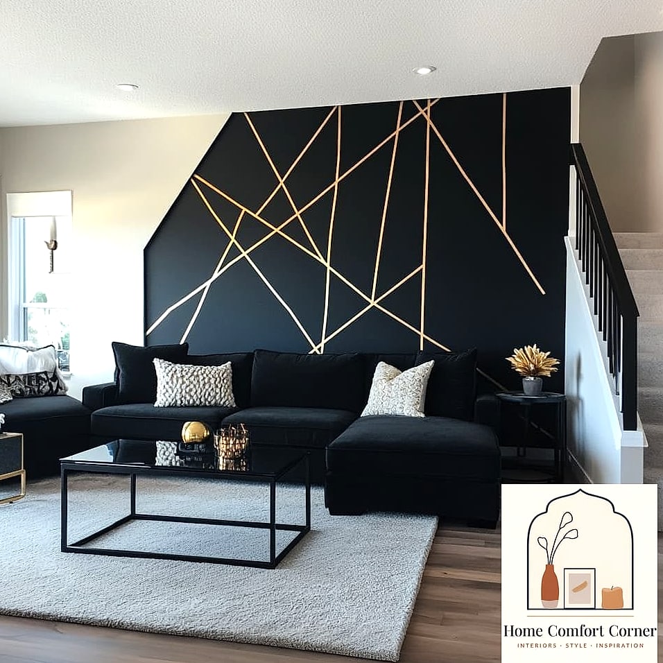 23 Black And White Room Decor Looks We're Obsessed With This Year 3 A Black Accent Wall With White Trim