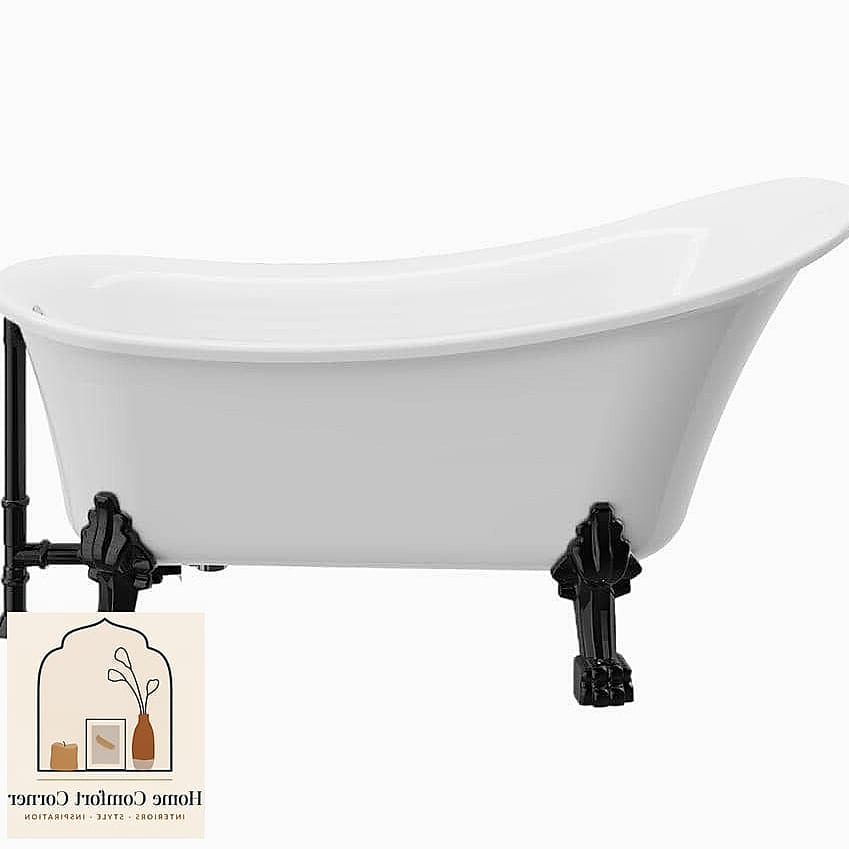 23 Black And White Room Decor Looks We're Obsessed With This Year 14 A Black Clawfoot or Freestanding Tub