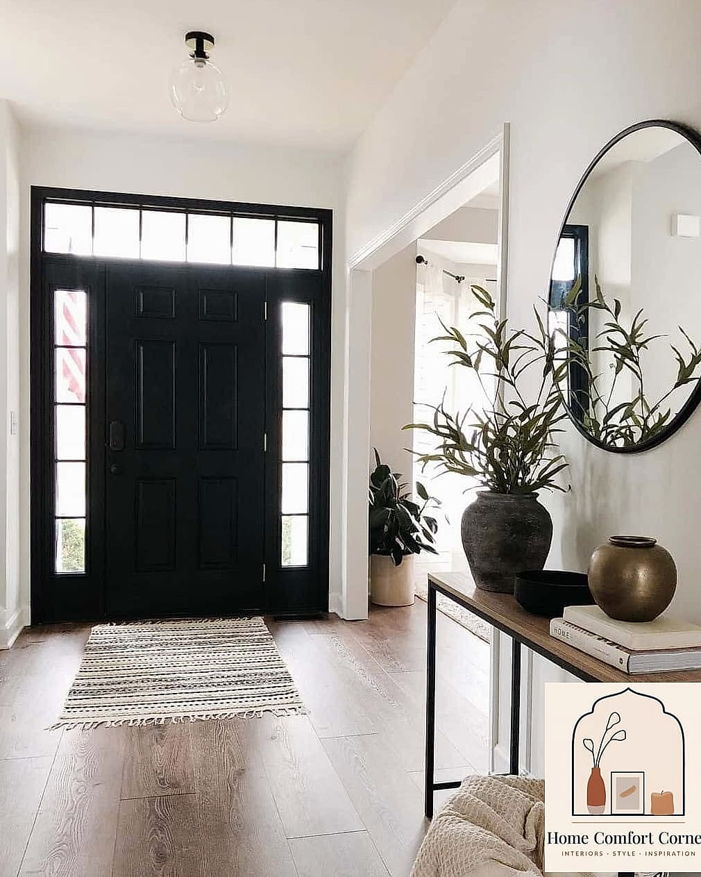 23 Black And White Room Decor Looks We're Obsessed With This Year 12 A Black Front Door From the Inside Out