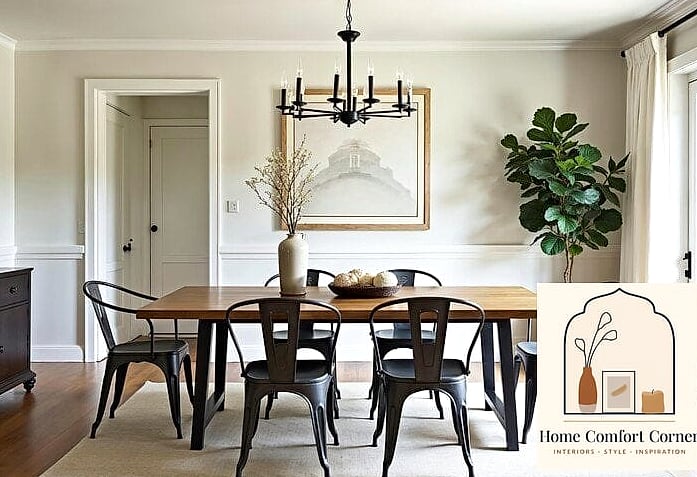 13 Modern Farmhouse Decor Ideas to Steal From Interior Designers 3 Black Metal Window Frames or Accents