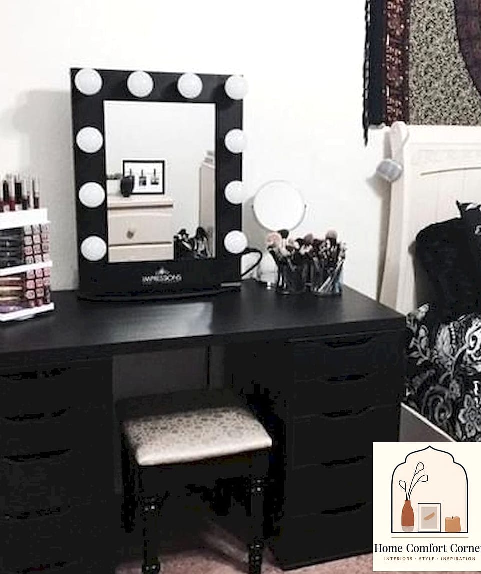 Black Vanity in a Small Bathroom
