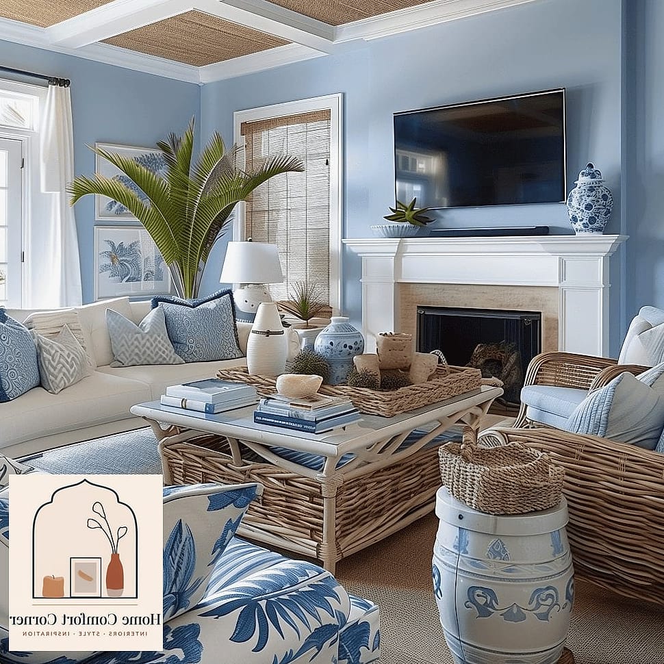 Blue and White Coastal Kitchen