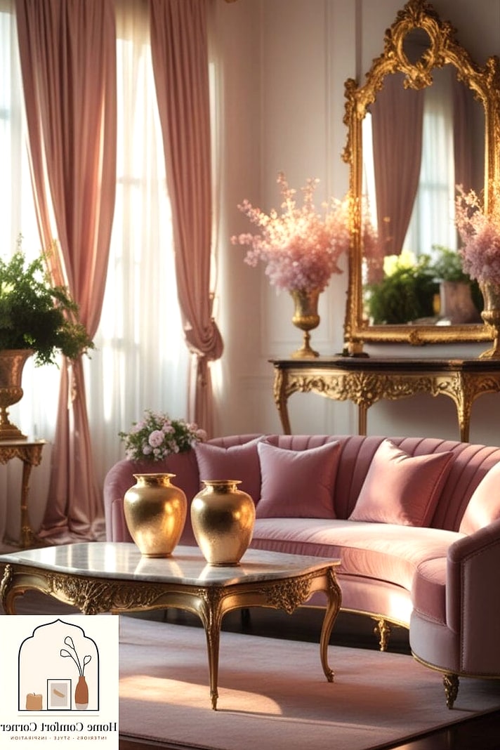 Blush and Gold Powder Room