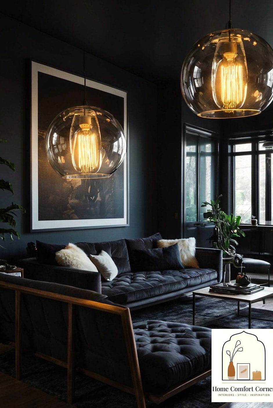 9 Stunning Home Interior Design Ideas for Every Budget 7 A Bold, Moody Powder Room
