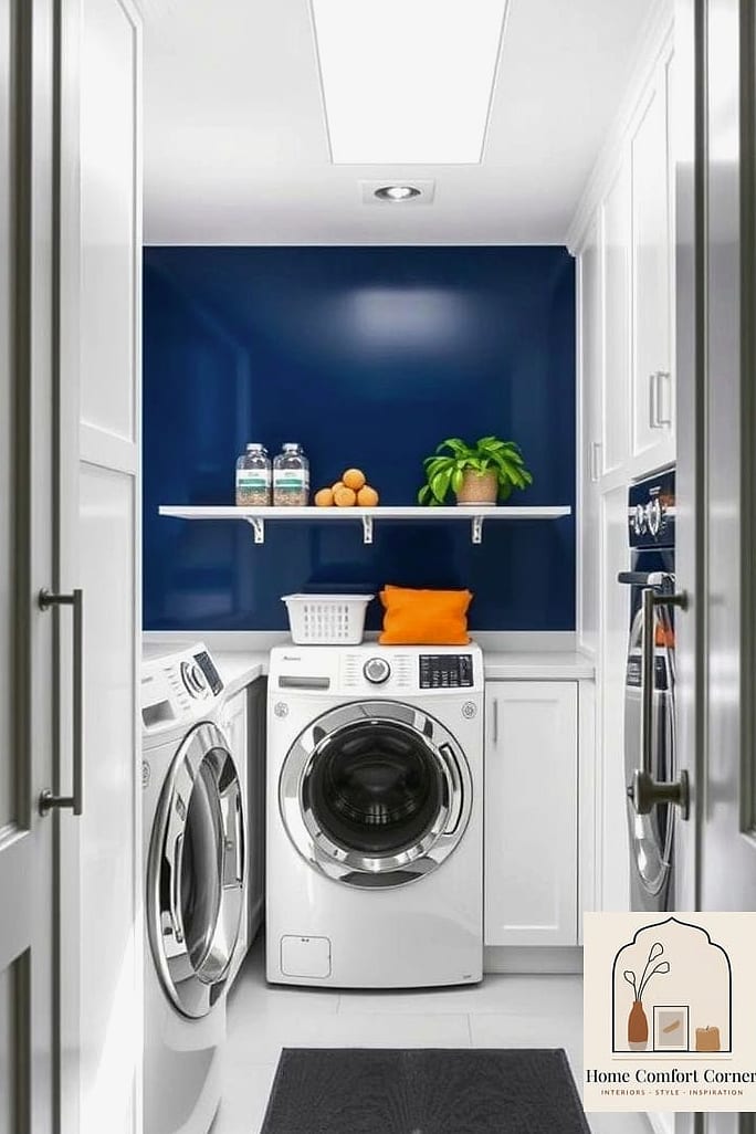 Bold Paint Color Inside the Closet