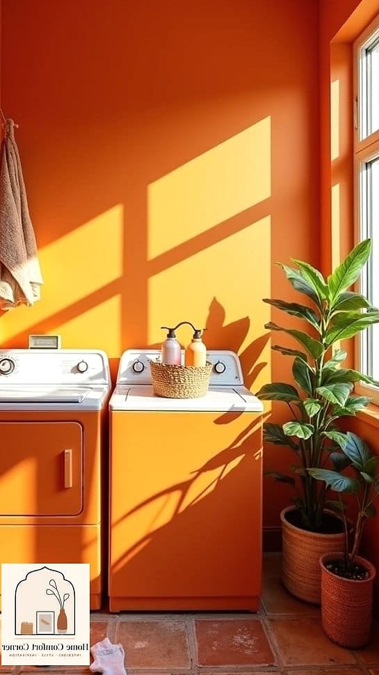 18 Diy Laundry Room Ideas Designs That Maximize Style and Function 9 A Bold Painted Accent Wall