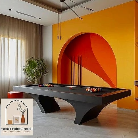 20 Billiards Room Decor Ideas From Homes We Absolutely Love 7 A Bold Patterned Rug Under the Seating Area