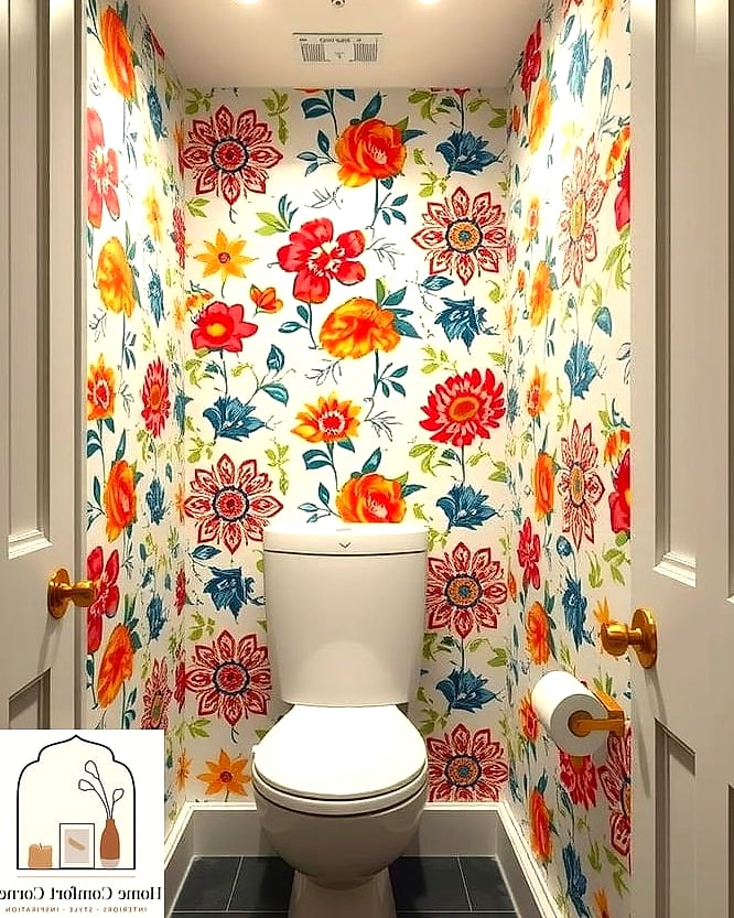 Bold Wallpaper on All Four Walls
