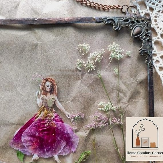 Botanical Pressed Flower Wall Art in Antique Frames