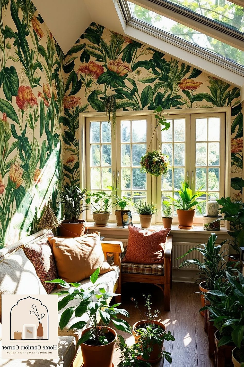 Botanical Wallpaper on an Accent Wall