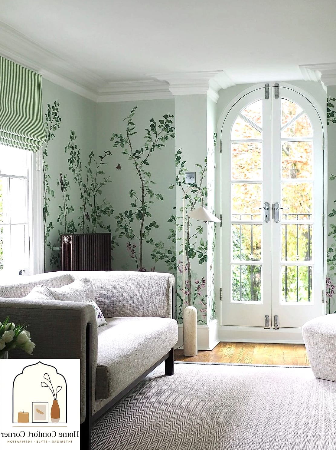 25 Green Room Decor Looks We're Obsessed With This Year 7 Botanical Wallpaper in a Powder Room
