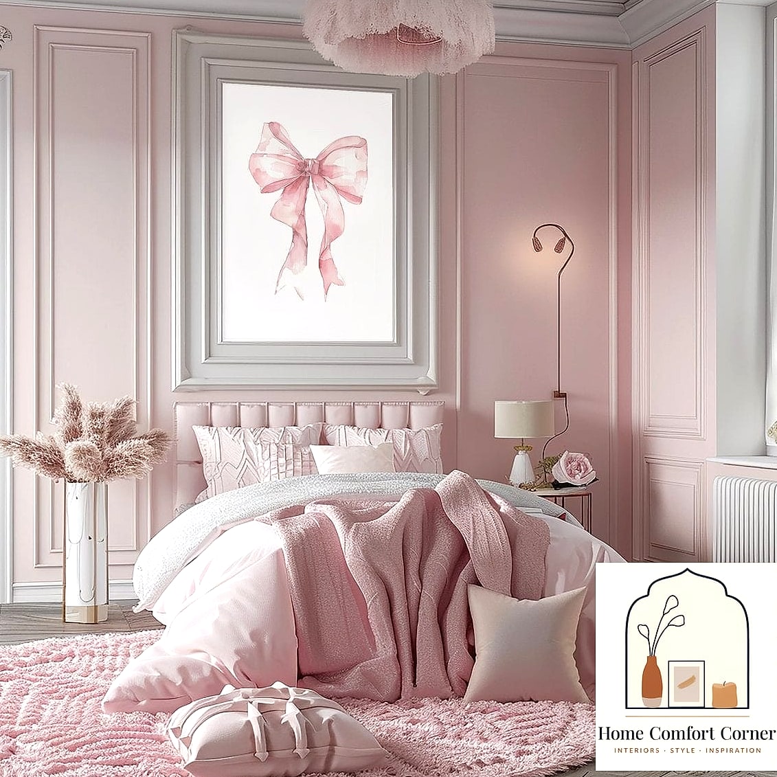 Bow-Print Wallpaper Accent Wall