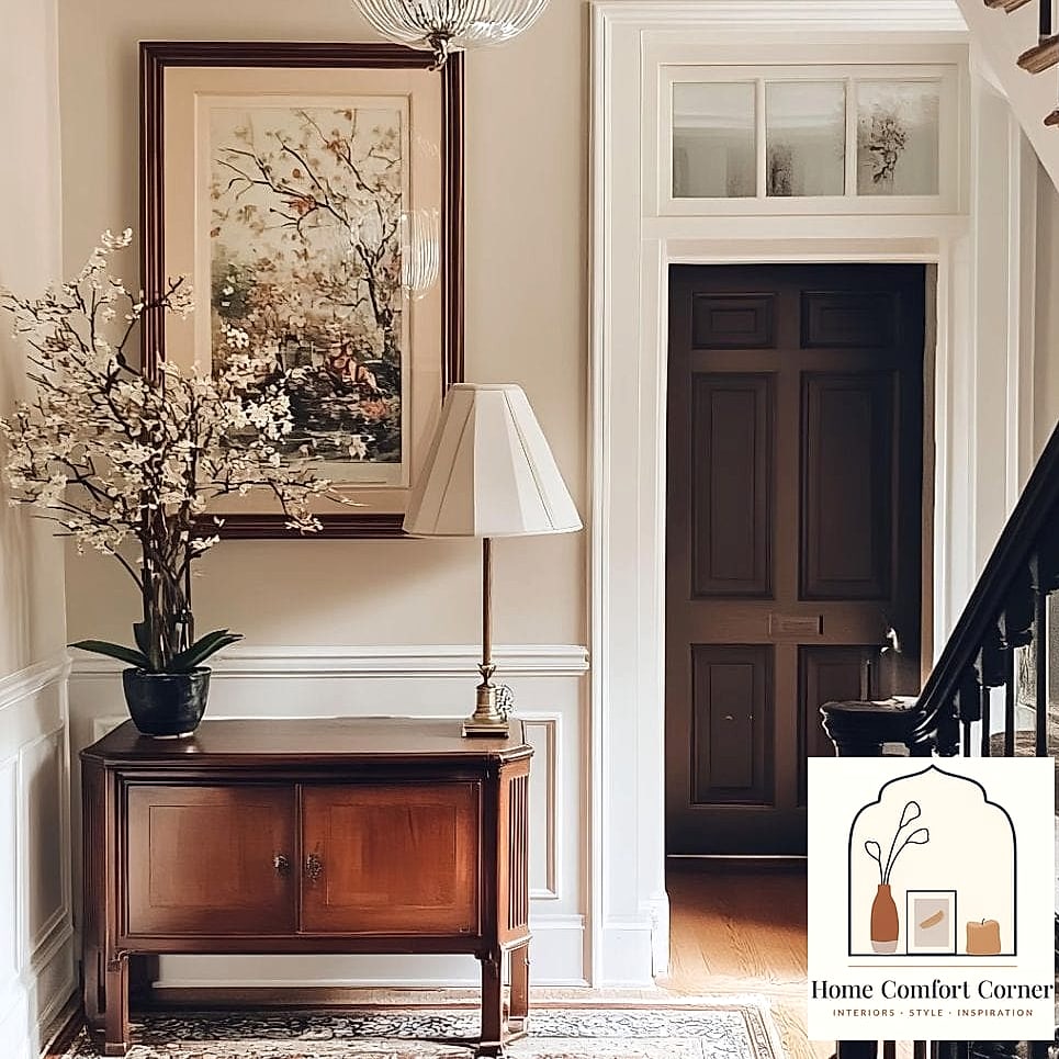 A Boxy Entryway Becomes a Mini French Gallery Wall Moment