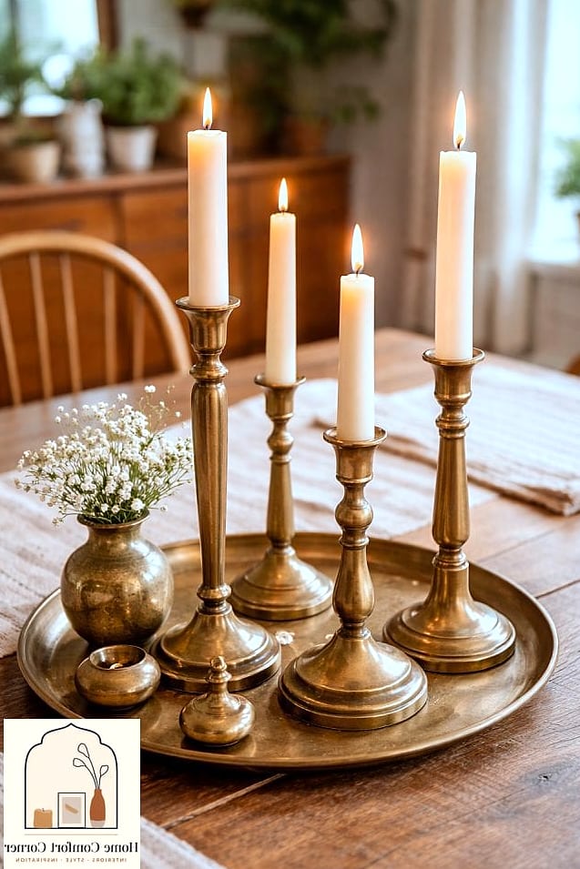 Brass Candlesticks and Small Hardware