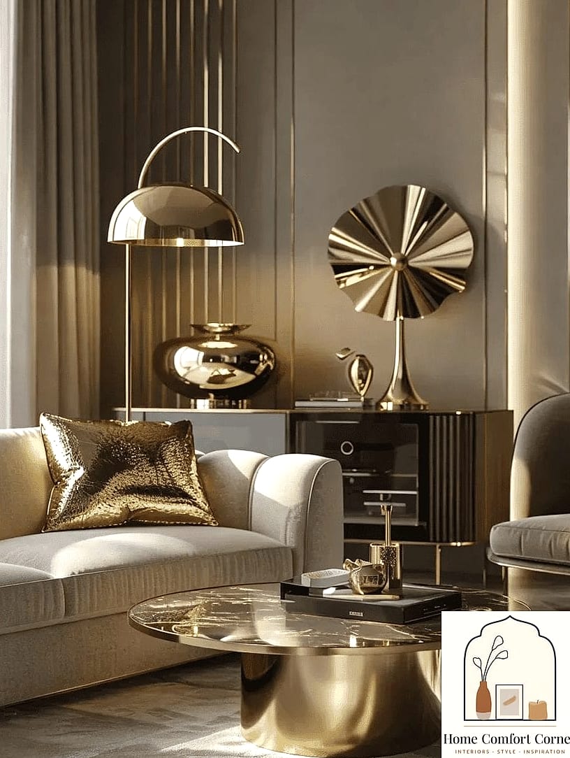 Brass and Chrome Mixed Metals