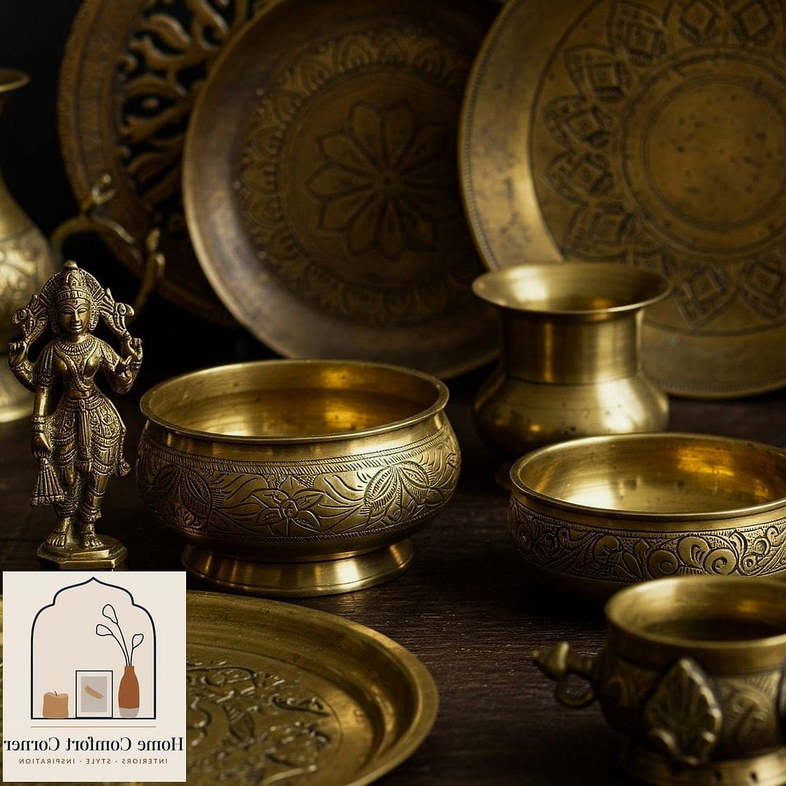 19 Indian Home Decor Inspiration Boards You'll Want to Copy 6 Brass and Copper Vignettes