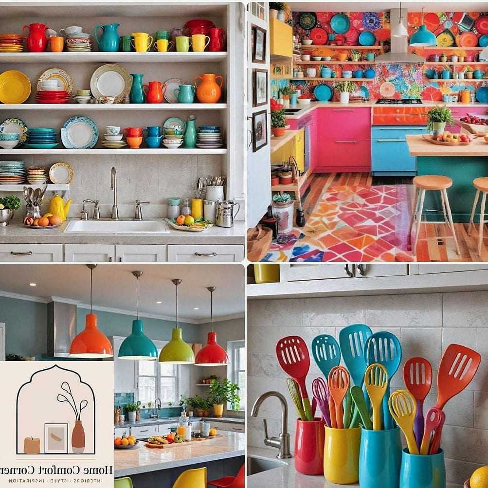 13 Colorful Room Decor Ideas to Upgrade Your Home This Weekend 7 Bring In Colorful Kitchen Textiles