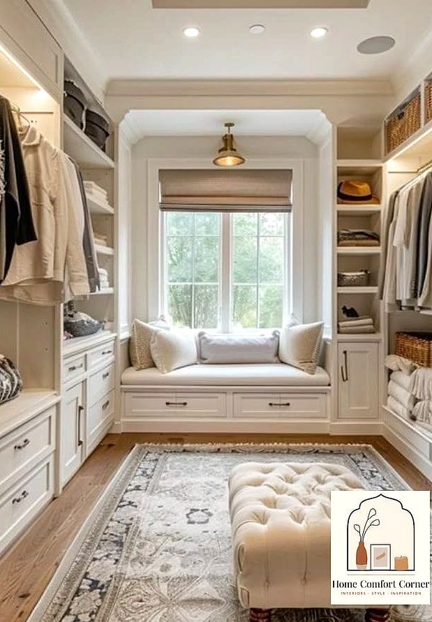 30 Dressing Room Ideas Tips From Top Interior Designers 6 Build in a Window Seat