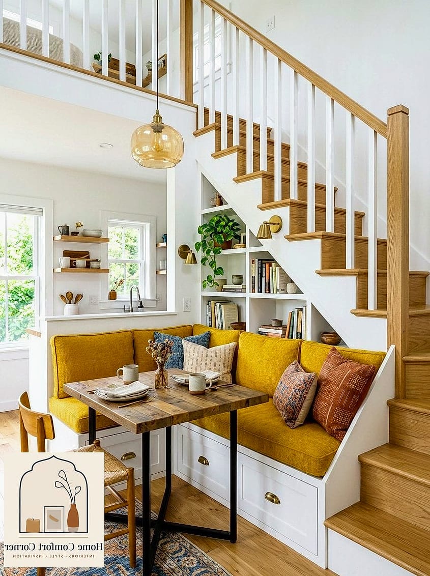 A Built-In Banquette With Hidden Storage