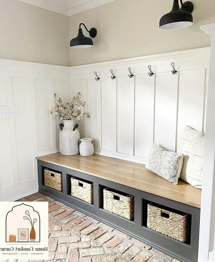 Built-In Bench with Cubbies Below