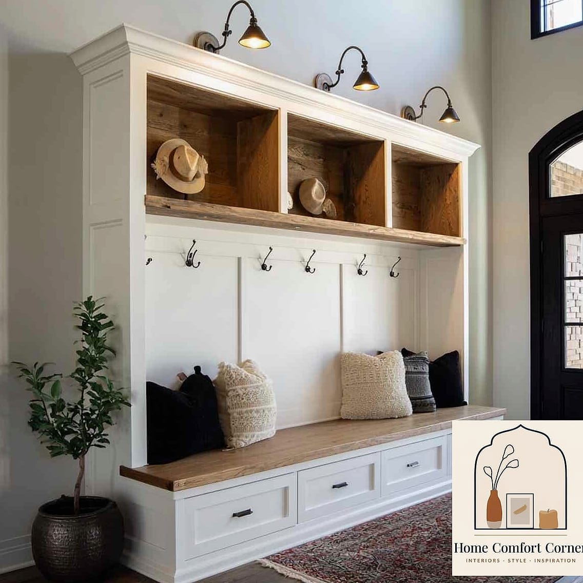 Built-In Bench with Storage Cubbies