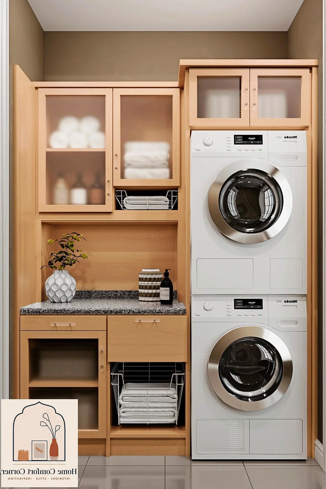 7 Small Laundry Room Ideas Inspiration Boards You'll Want to Copy 7 Built-In Cabinetry with Hidden Storage