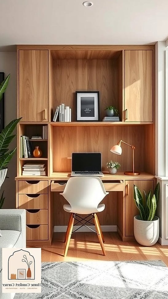 Built-In Desk Along a Window Wall