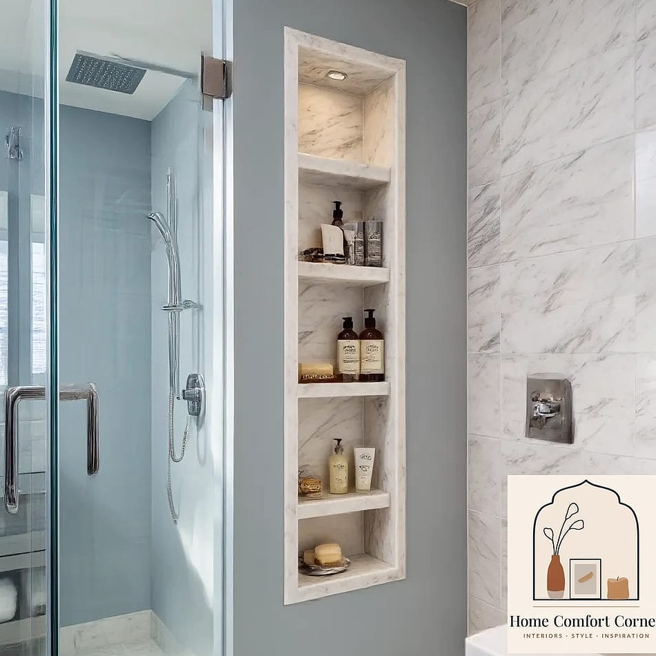A Built-In Niche in the Shower