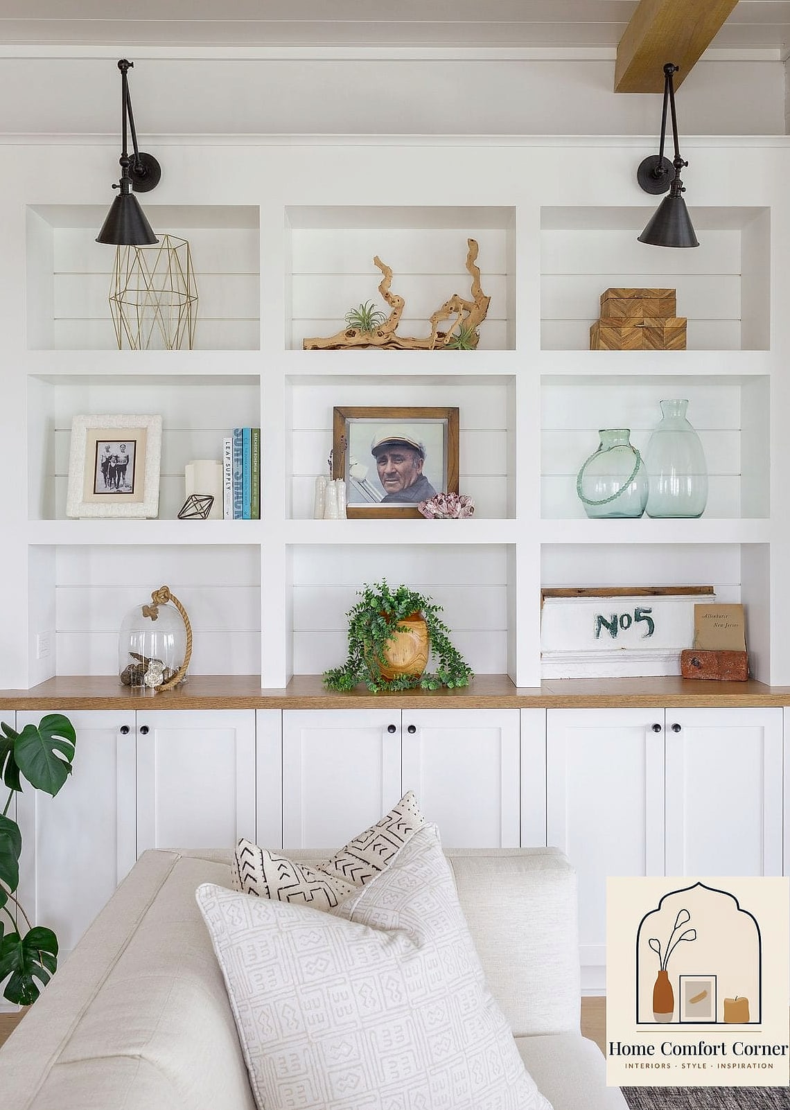 Built-In Shelving Around the TV