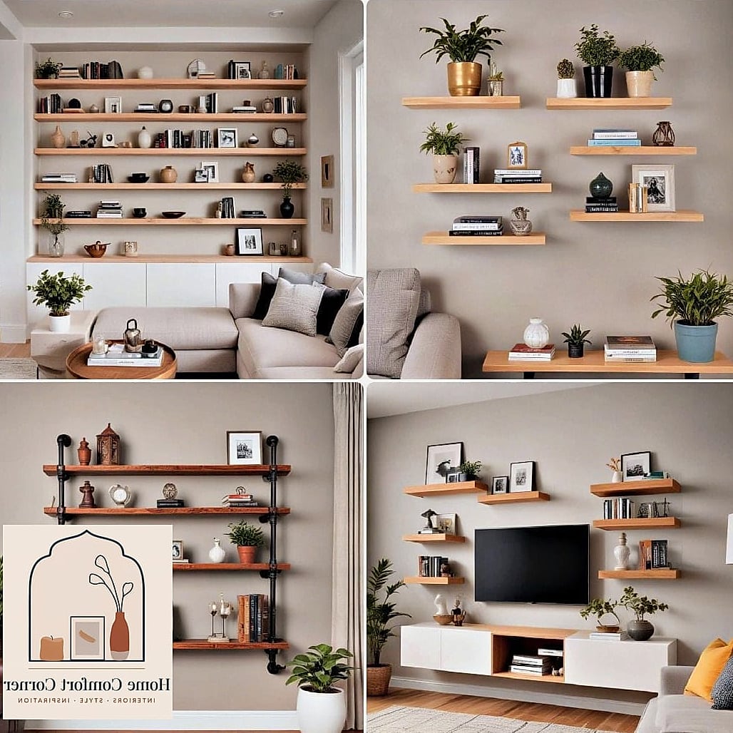 Built-In Shelving Around the TV